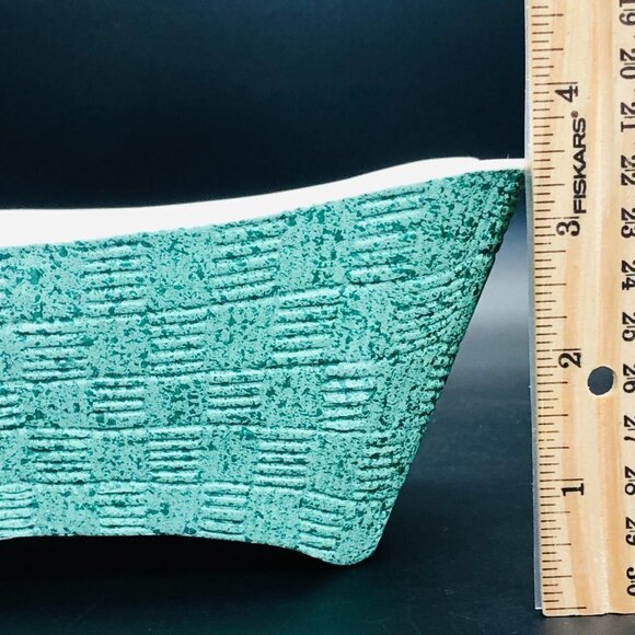 50s Kitsch Shawnee Pottery Turquoise Planter #1410 Mid Century Ceramic Bowl - Picture 13 of 13